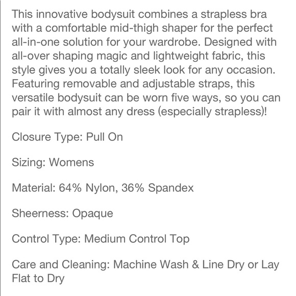 Assets by Spanx flawless finish strapless cupped mid thigh bodysuit (NO STRAPS) - Picture 3 of 11